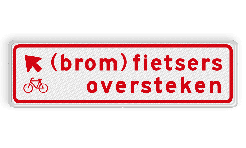 Verkeersbord RVV BW08lb 700x200mm - (brom)fietsers oversteken
