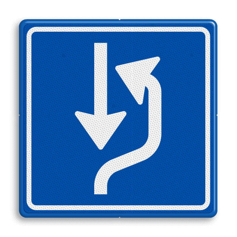 Verkeersbord RVV L20 - uitwijkplaats, passeerhaven rechts - reflecterend