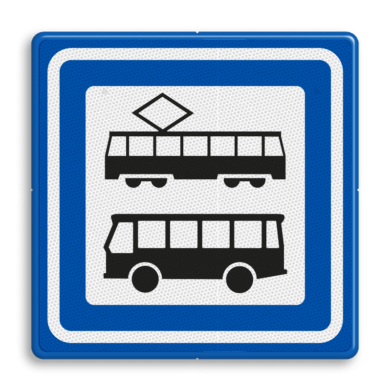 Verkeersbord RVV L03a - Tramhalte-bushalte