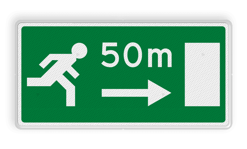 Verkeersbord RVV L19r - Dichtstbijzijnde uitgang rechts