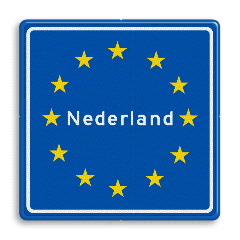 Verkeersbord RVV L403 - Grensbord Nederland