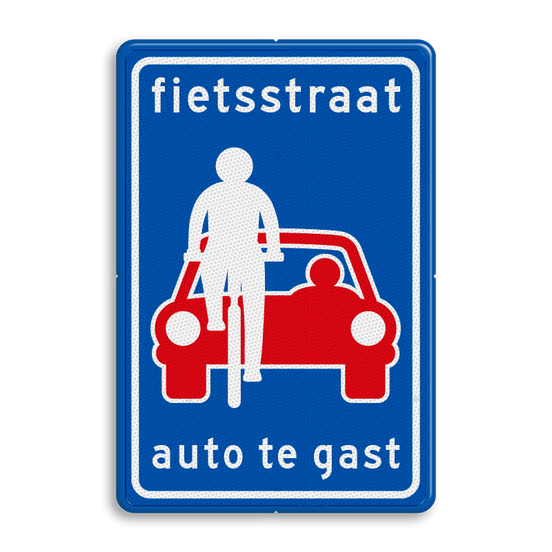 Verkeersbord RVV L51b - Begin fietsstraat, auto te gast