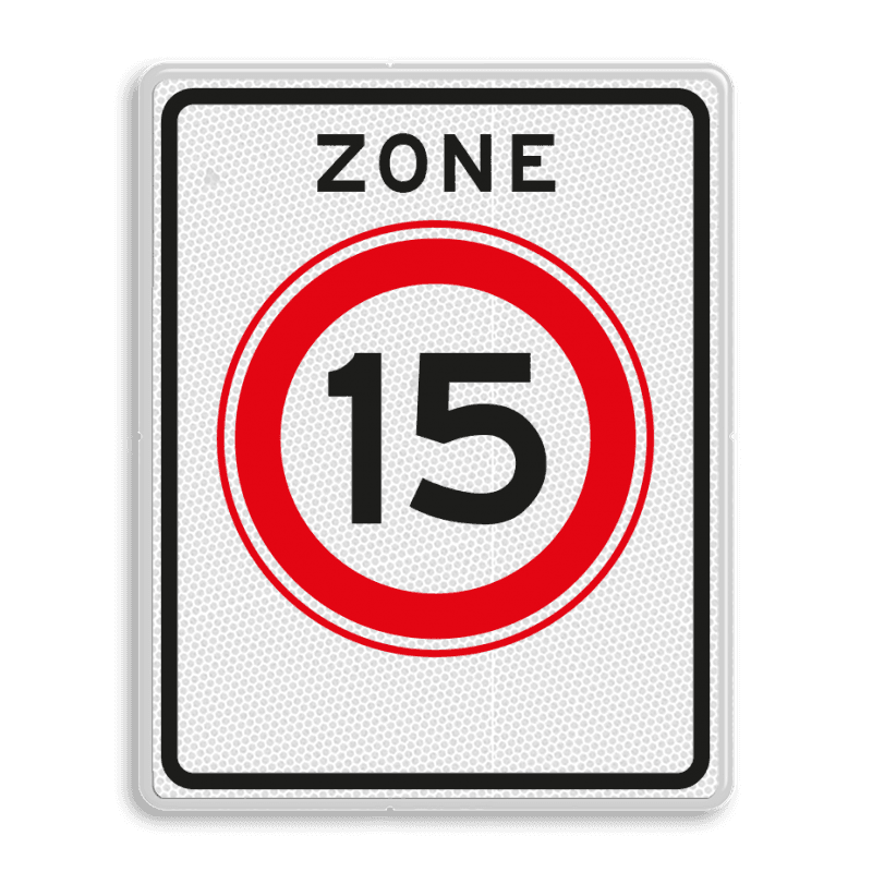 Verkeersbord RVV A0115zb zone 15 km/u