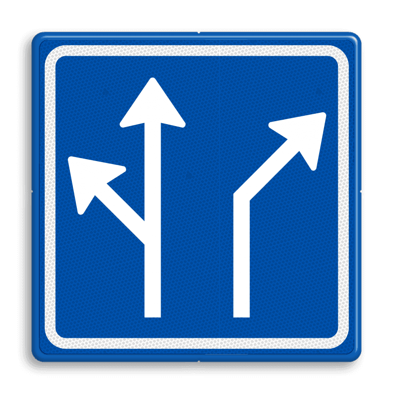 Verkeersbord RVV L04-2 - Pijlbord Voorsorteren