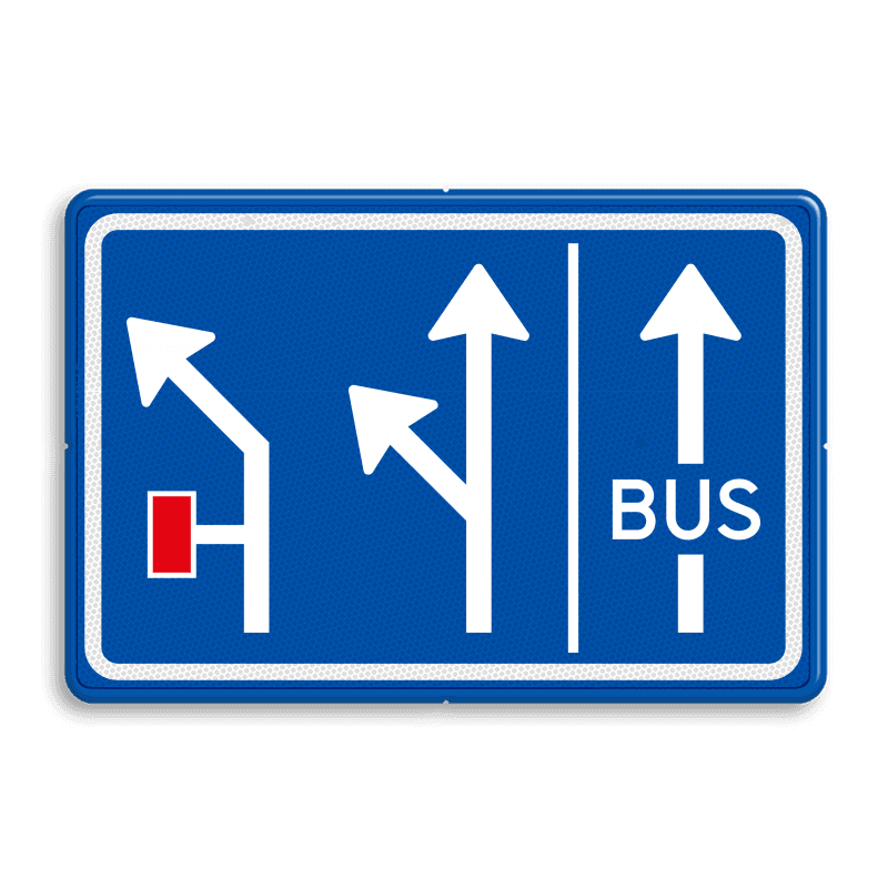 Verkeersbord RVV L04-3 - Pijlbord Voorsorteren