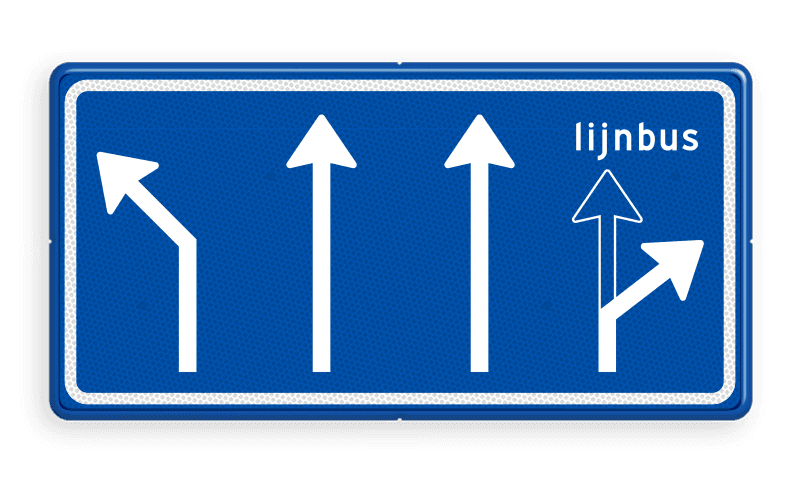 Verkeersbord RVV L04-4 - Pijlbord Voorsorteren