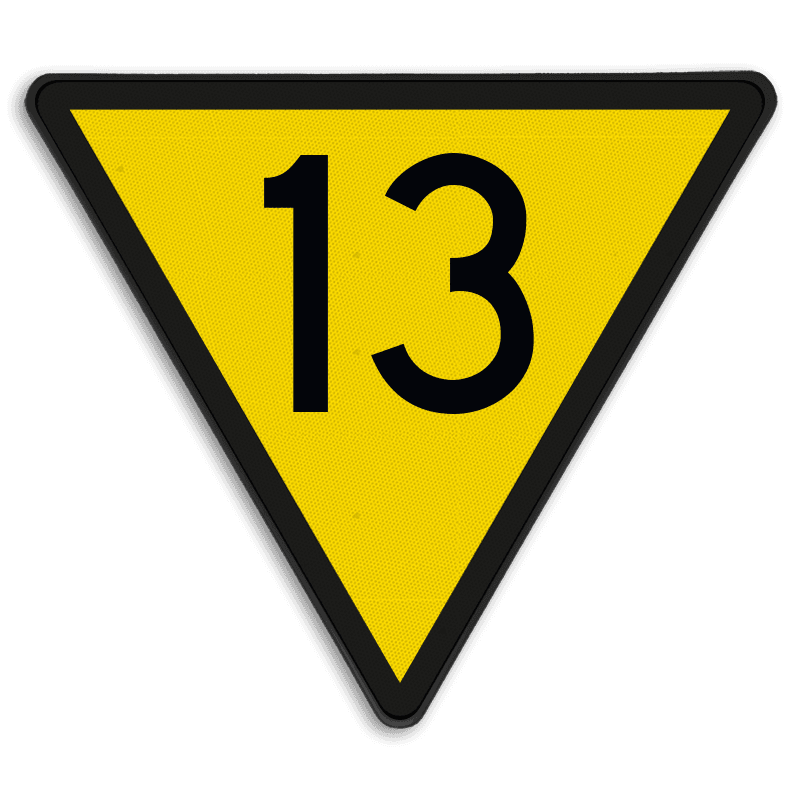Snelheidsverminderingsbord - RS 313 - 10 of hoger - Reflecterend