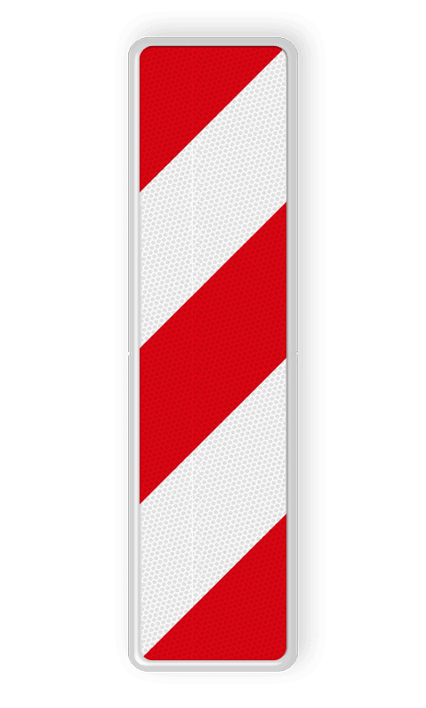 Geleide baak 200x800mm - RECHTS - Reflecterend