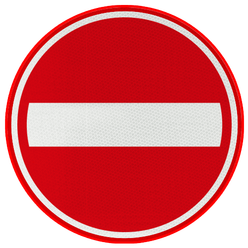 Verkeersteken RVV C02 - Eenrichtingsweg, in deze richting gesloten