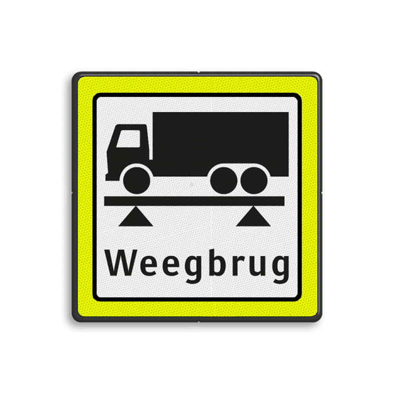 Verkeersbord RVV OBD08 Onderbord - weegbrug + FLUOR