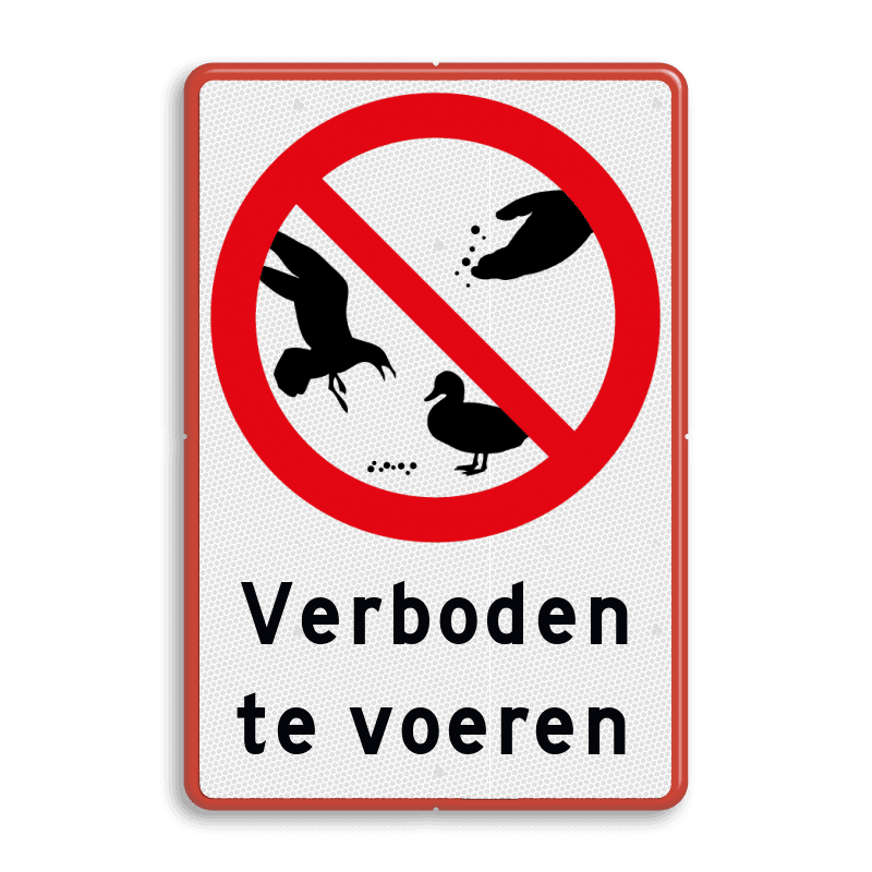 Informatiebord - Verboden vogels te voeren - reflecterend
