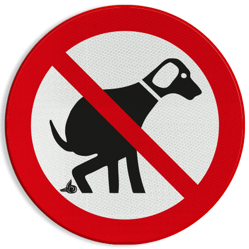 Verkeersbord Honden uitlaten verboden