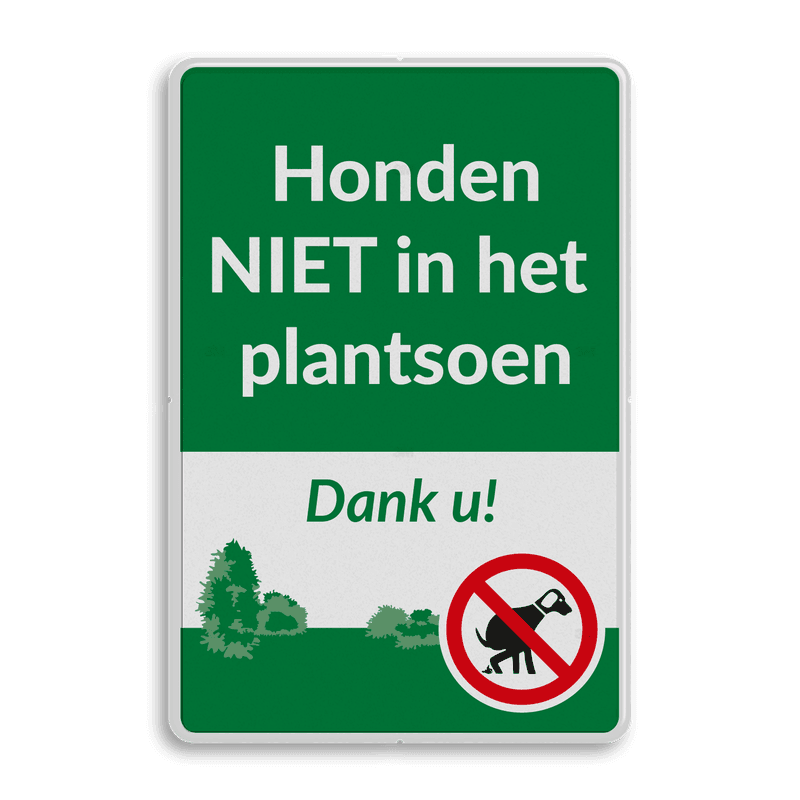 Verkeersbord honden uitlaten verboden - Eigen ontwerp