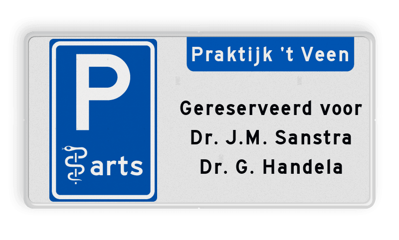 Parkeerplaatsbord E serie + eigen tekst