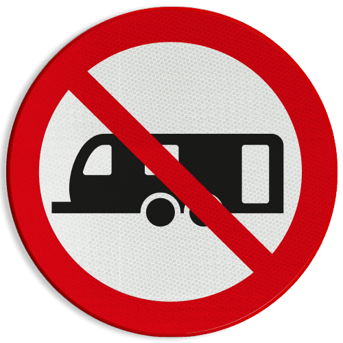 Verbodsbord - Grote caravans verboden