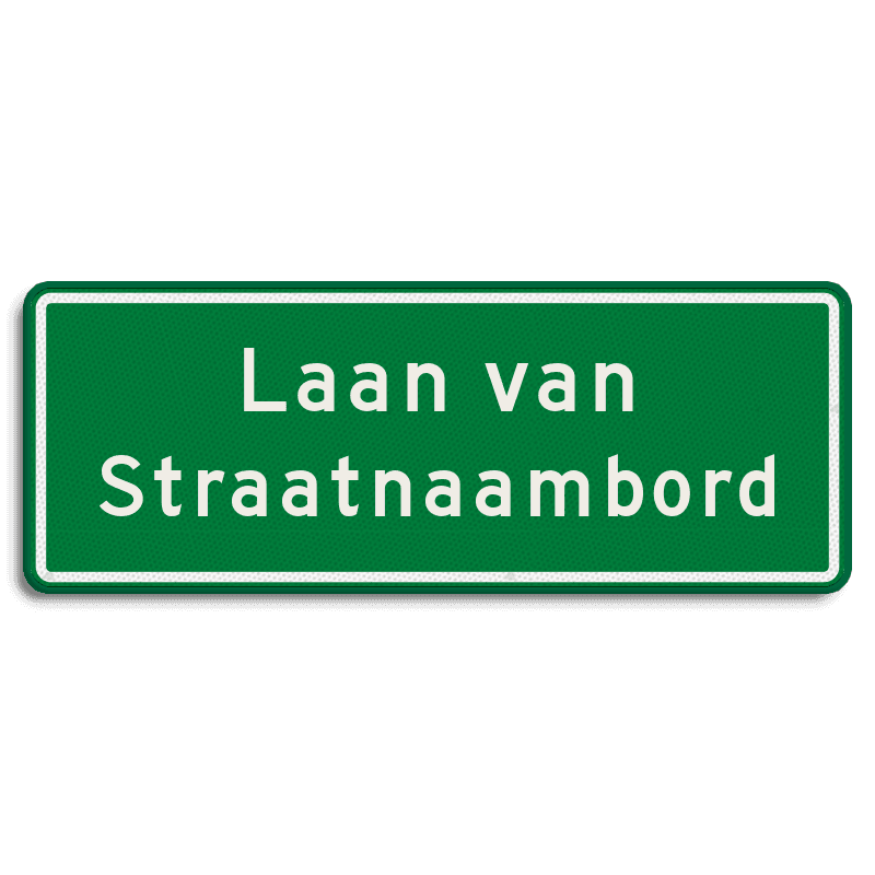 Straatnaambord groen 28 karakters 800x300 mm 2 regelig NEN 1772