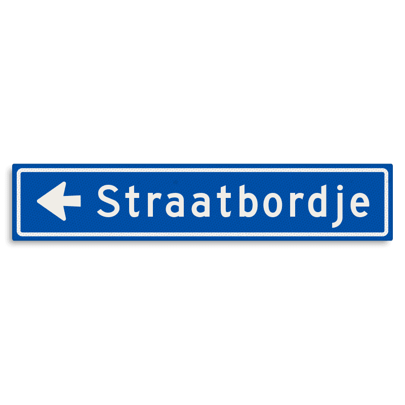 Straatnaambord KOKER 1000x200mm - max. 14 karakters - met pijl NEN1772