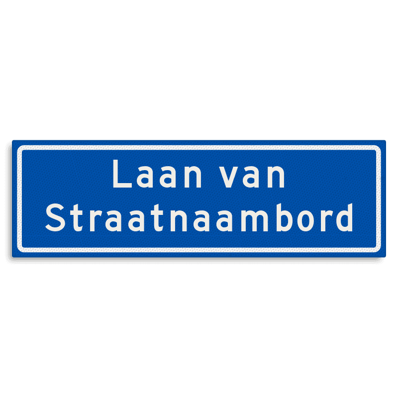Straatnaambord KOKER 800x250mm - max. 28 karakters - 2 regelig NEN1772