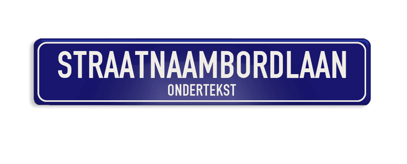 Straatnaambord aluminium DOR 1000x200mm met ondertekst - type Binnenstad