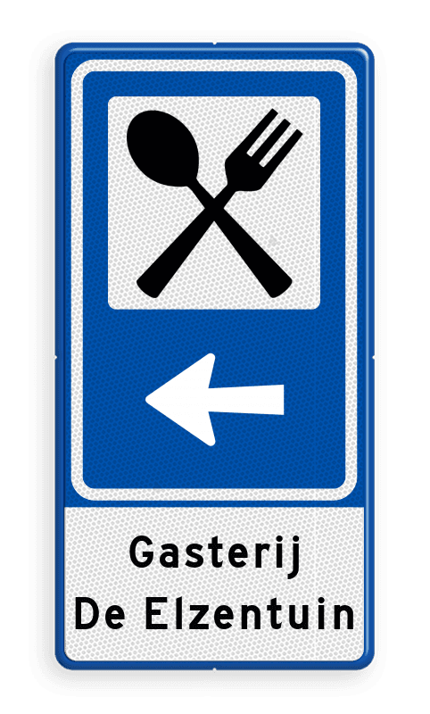 Routebord BW101 (blauw) - 1 pictogram met aanpasbare pijl en tekstvlak