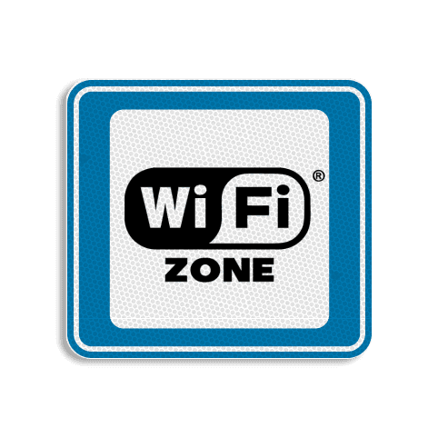 Vlak terreinbord 119x109mm - Pictogram WiFi-zone