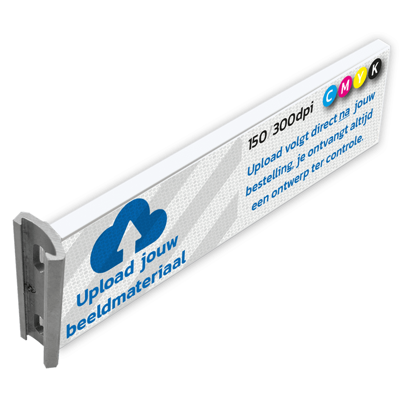 Verwijsbord kokerprofiel reflecterend + eigen opdruk