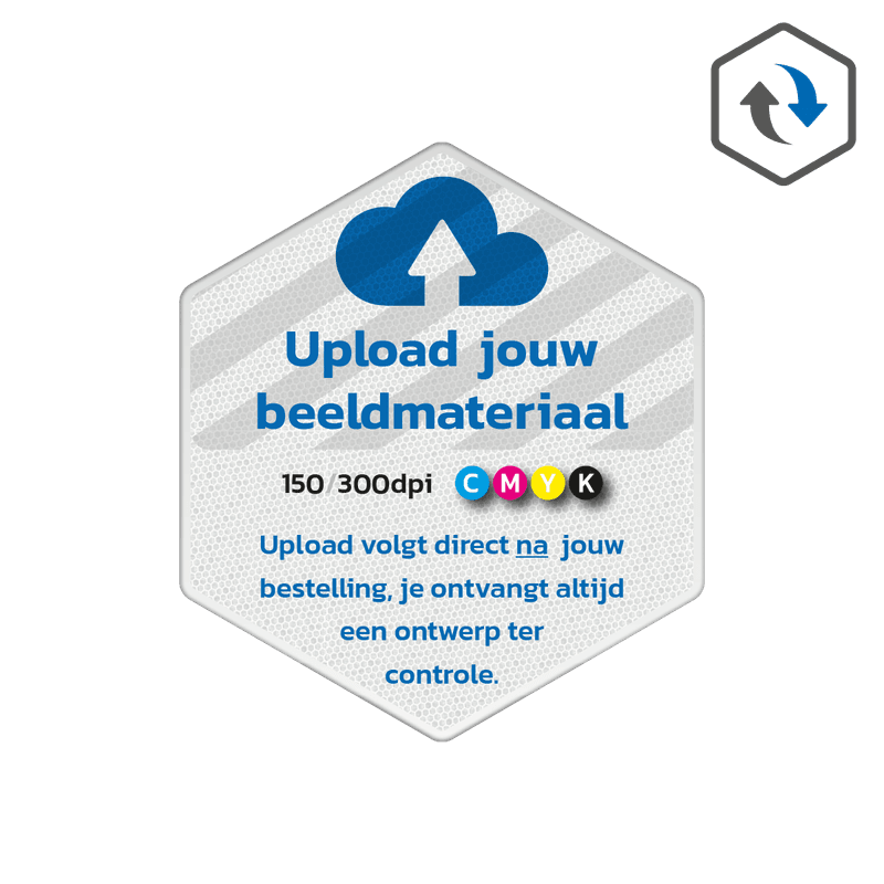 Verkeersbord zeskant met eigen ontwerp - reflecterend