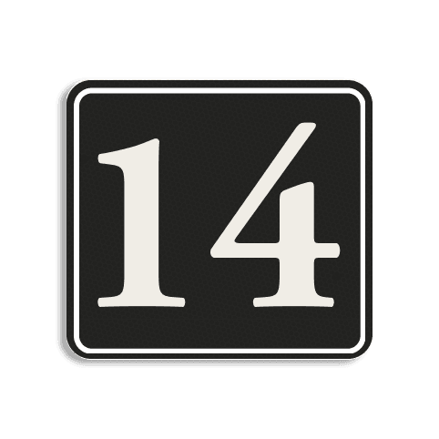 Autocollant numéro de maison blanc/noir classique pour conteneur