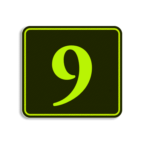 Autocollant numéro maison noir/jaune-vert classique pour conteneur