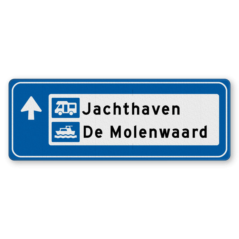 Parkeerroutebord 1 verwijzing - 1100x400mm - type Zwartewaterland