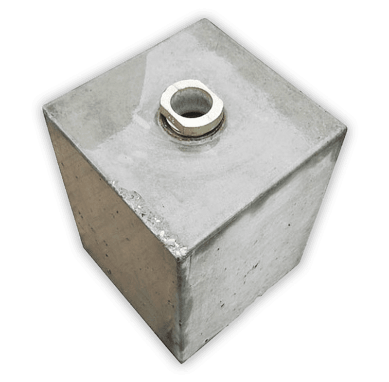 Support en béton avec manchon de sol Ø48mm - 300x300x300mm