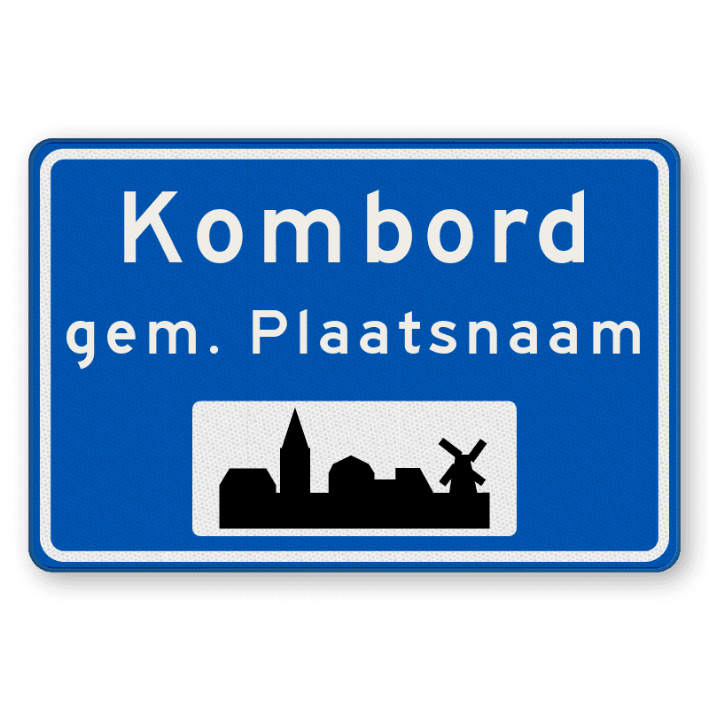 Plaatsnaambord 1180x800mm RVV H01b - Begin bebouwde kom