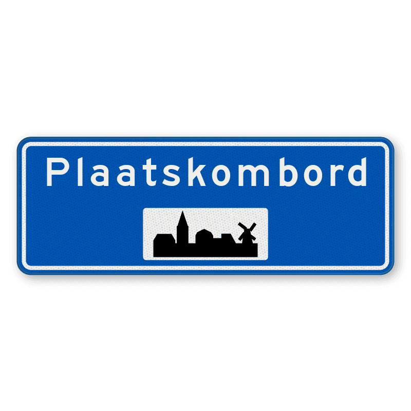 Plaatsnaambord 1800x650mm RVV H01a - Begin bebouwde kom