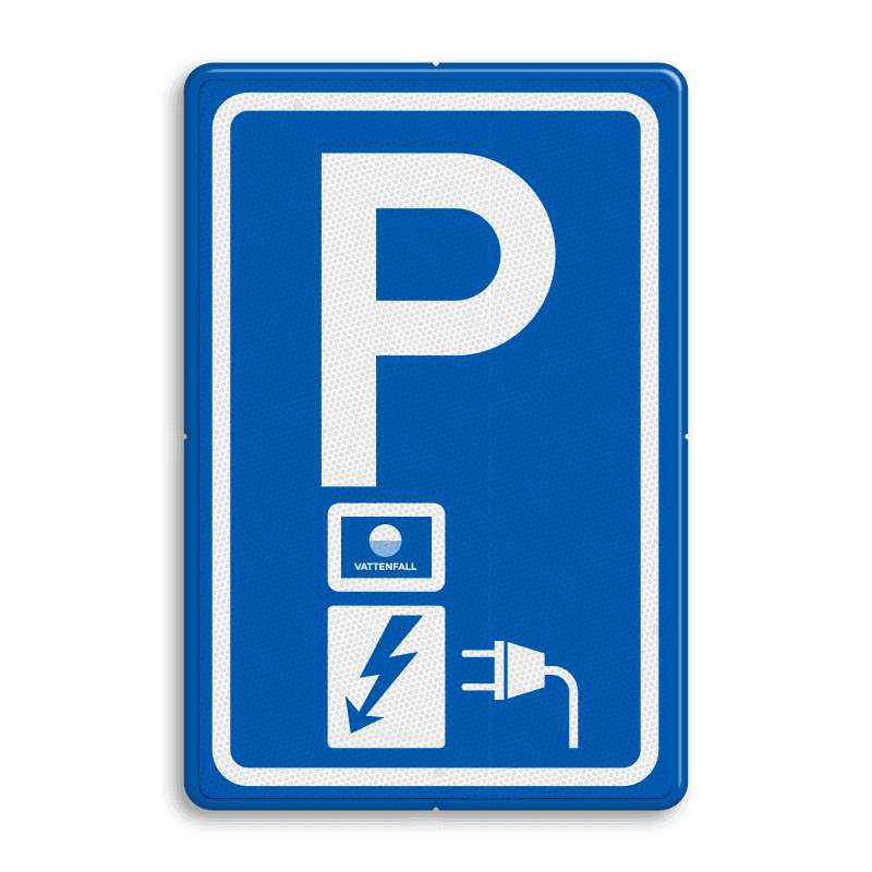Verkeersbord RVV E08o - oplaadpunt - logo Vattenfall