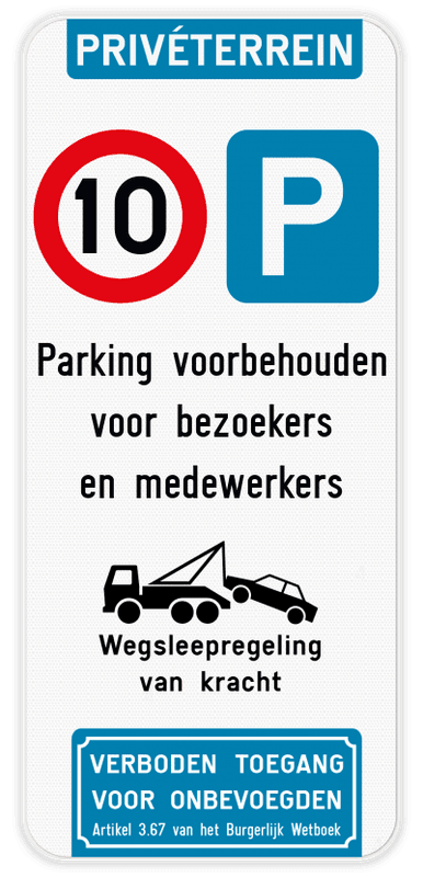 Parkeerbord Privéterrein C43-E9 + eigen tekst