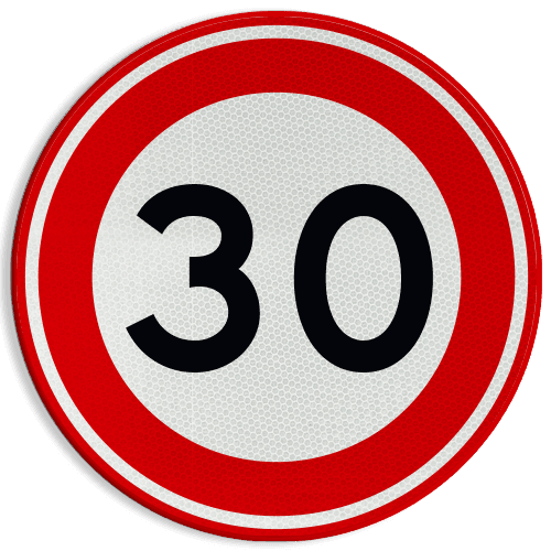 Autocollant vitesse limitée rond 30 cm pour conteneur
