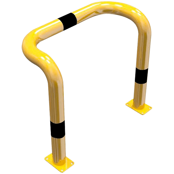 Arceau de protection double à angles courts Ø 76 mm – Jaune/noir