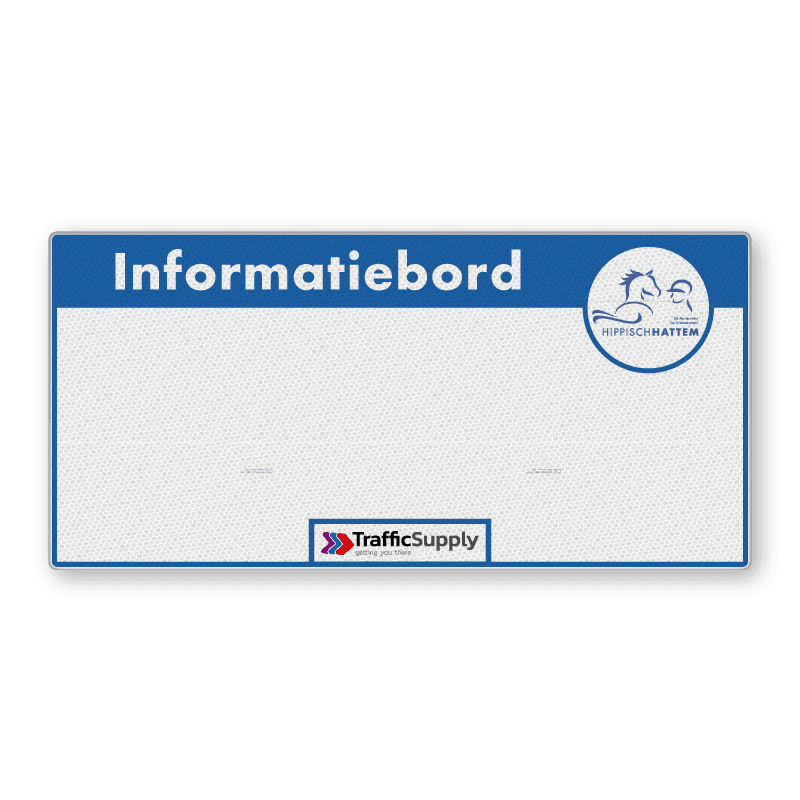 Informatiebord 2400x1150 - Wit klasse 3 reflecterend met vertint blik