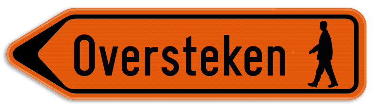 Verkeersbord SB250 F41 - Tekst + pictogram Links