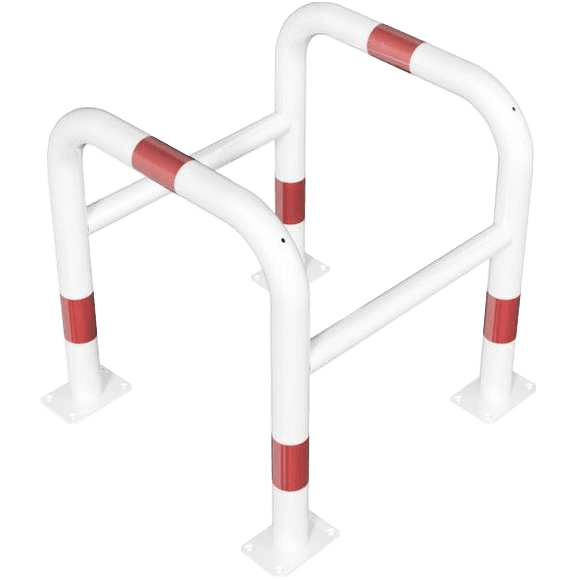Protection périmétrique en acier Ø 60/48 mm – Modèle blanc/rouge