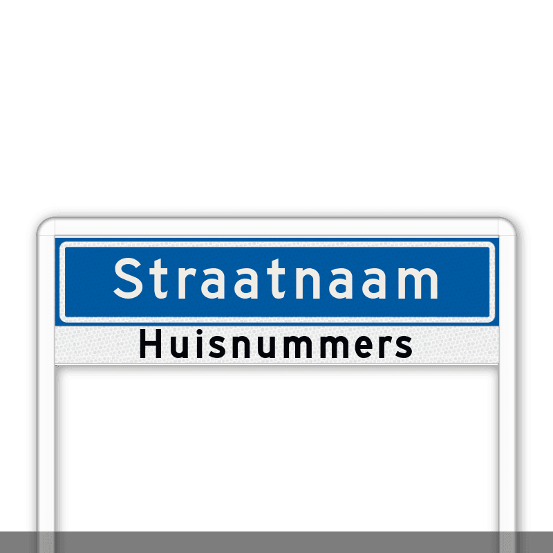 Straatnaamportaal 1200mm breed, 1 regelig met Huisnummers