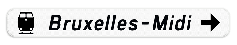 Panneau SB250 F34a - Signal de direction à proximité des équipements et établissements publics ou d'intérêt général (droite) + pictogramme