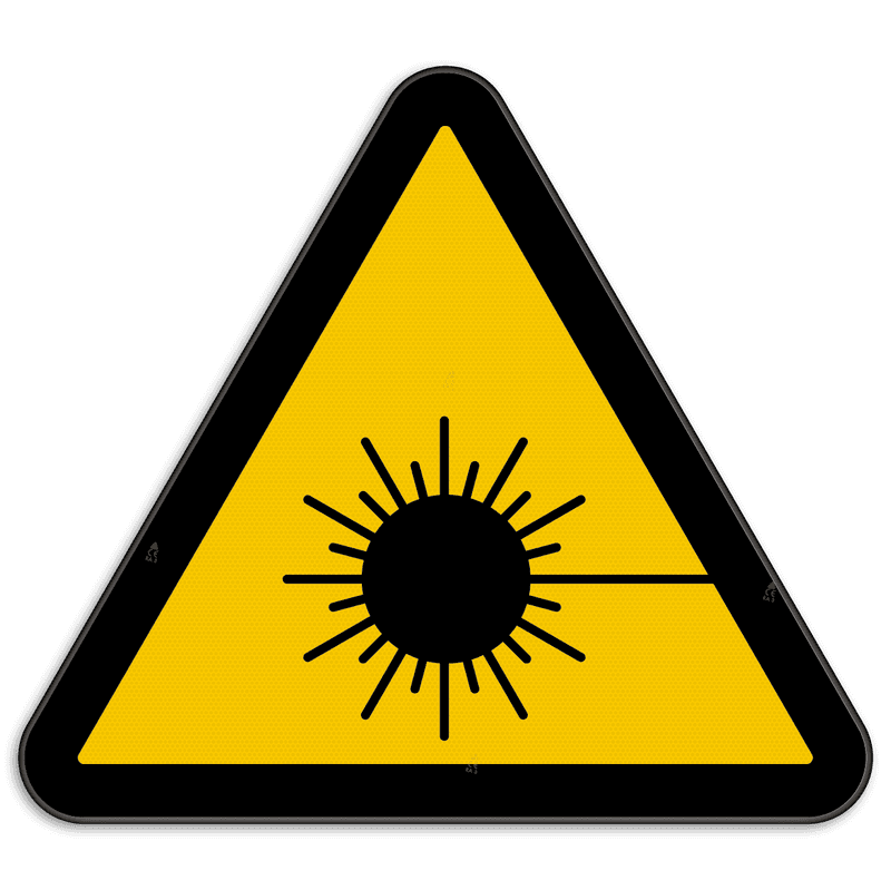 Panneau d'avertissement W004 - Rayonnement laser