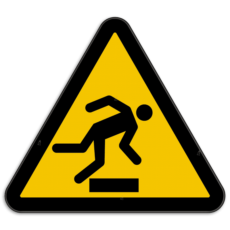 Panneau d'avertissement W007 - Trébuchement