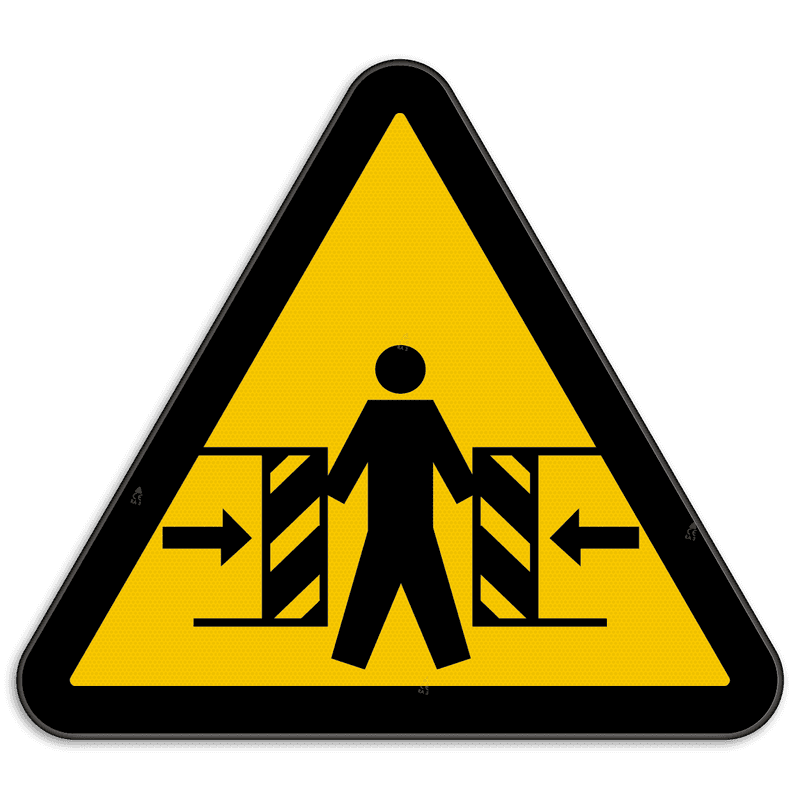 Waarschuwingsbord W019 - Gevaar voor beknelling
