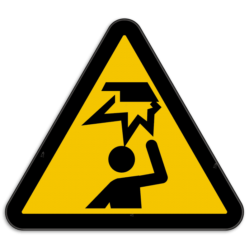 Waarschuwingsbord W020 - Gevaar voor hoofd stoten