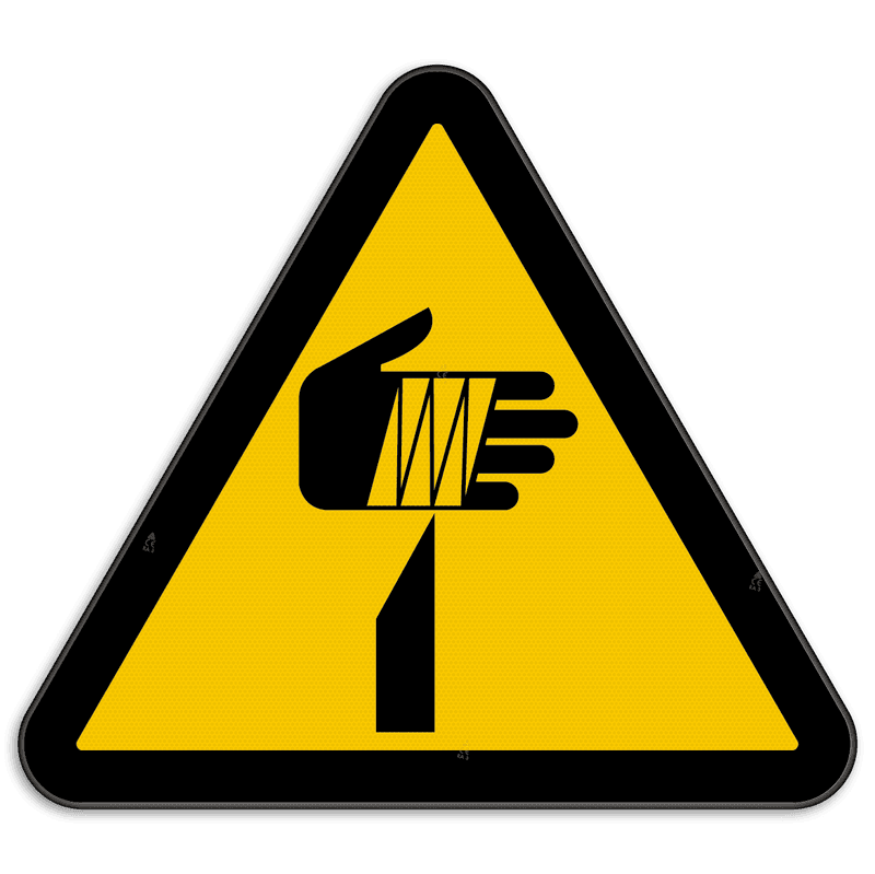Panneau d'avertissement W022 - Éléments pointus, risque de coupure de la main