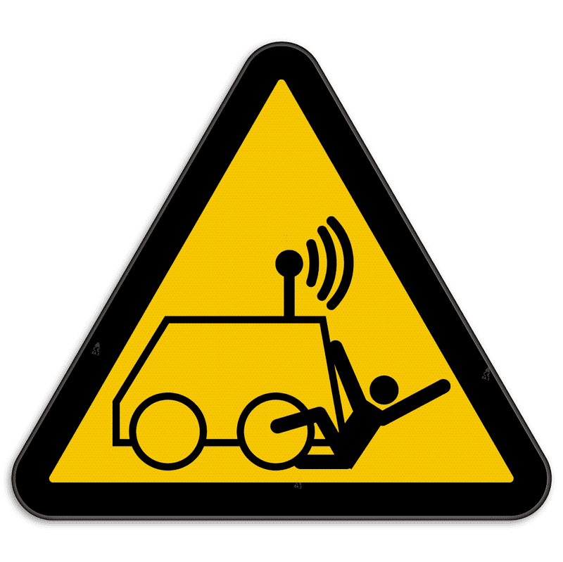 Waarschuwingsbord W037 - Gevaar voor op afstand gestuurde voertuigen