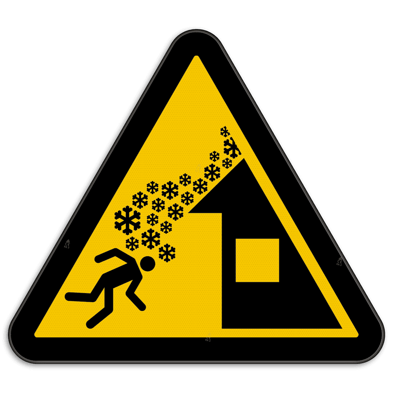 Panneau d'avertissement W040 - Chute de neige du toit