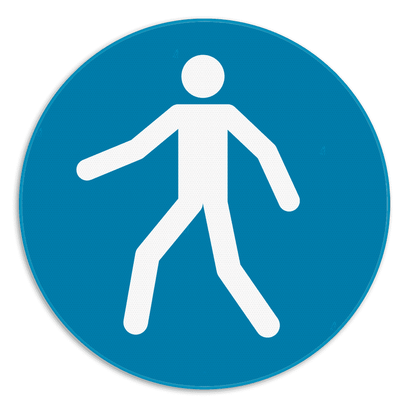 Veiligheidsbord - Verplicht looppad of oversteekplaats voor voetgangers - M024